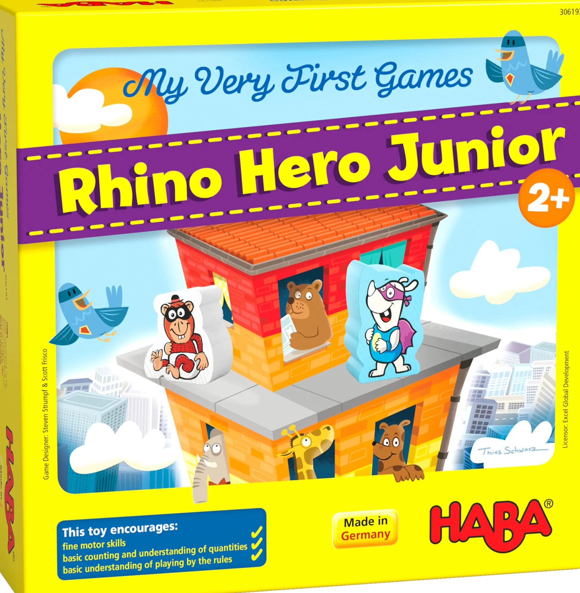 HABA USA Rhino Hero Junior My Very First Games - Cooperative Stacking Game* Preschool Education Toys & Activities