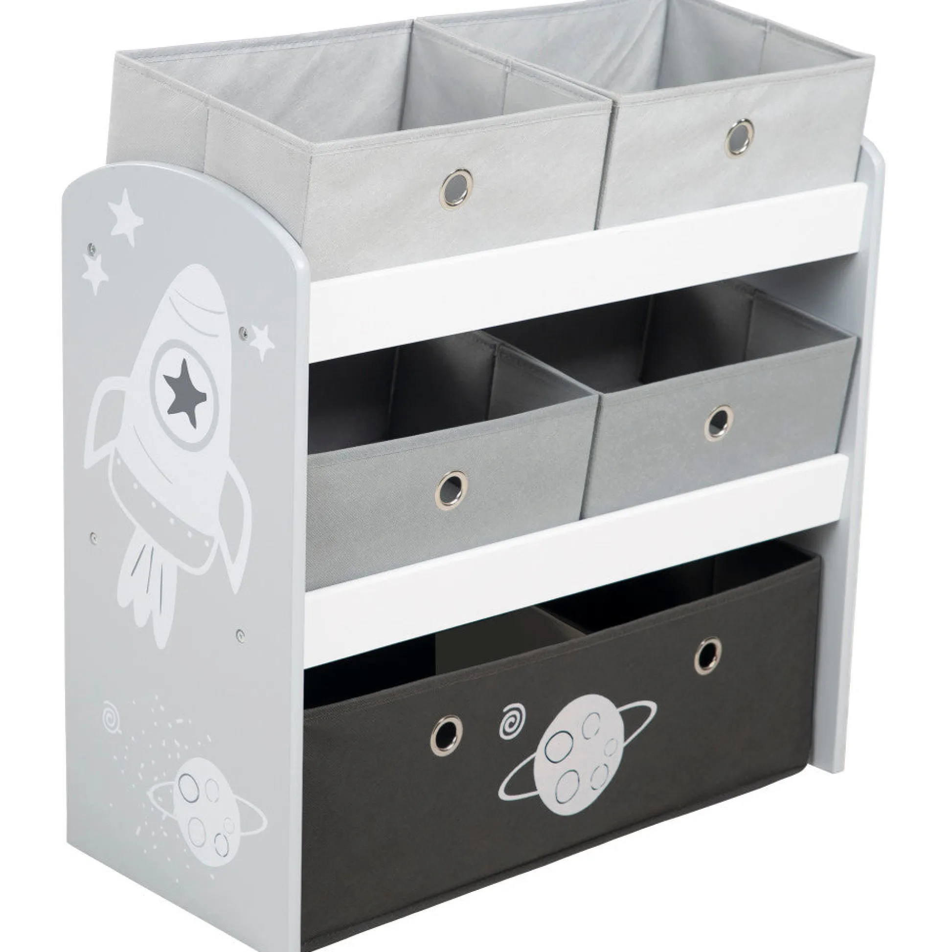 Flat River Group Roba Space Explorer Multi-Bin Toy Organizer - Grey* Preschool Building Sets & Blocks|Preschool Education Toys & Activities