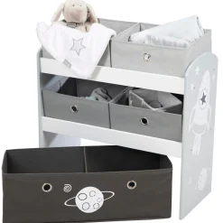 Flat River Group Roba Space Explorer Multi-Bin Toy Organizer - Grey* Preschool Building Sets & Blocks|Preschool Education Toys & Activities