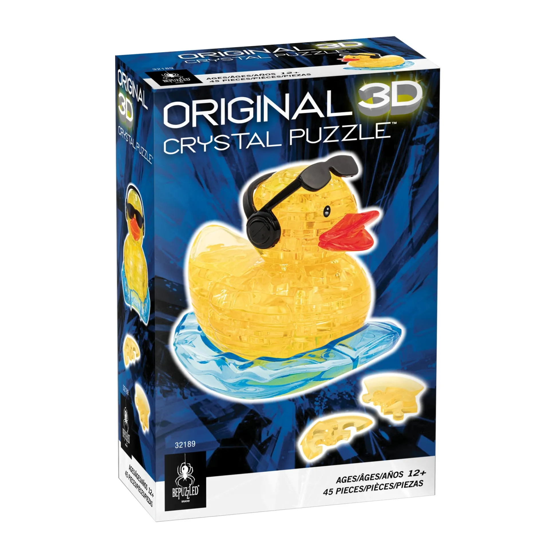 AreYouGame Rock'n Duck 3D Crystal Puzzle - Vibrant Yellow, 45 Pcs* Puzzles