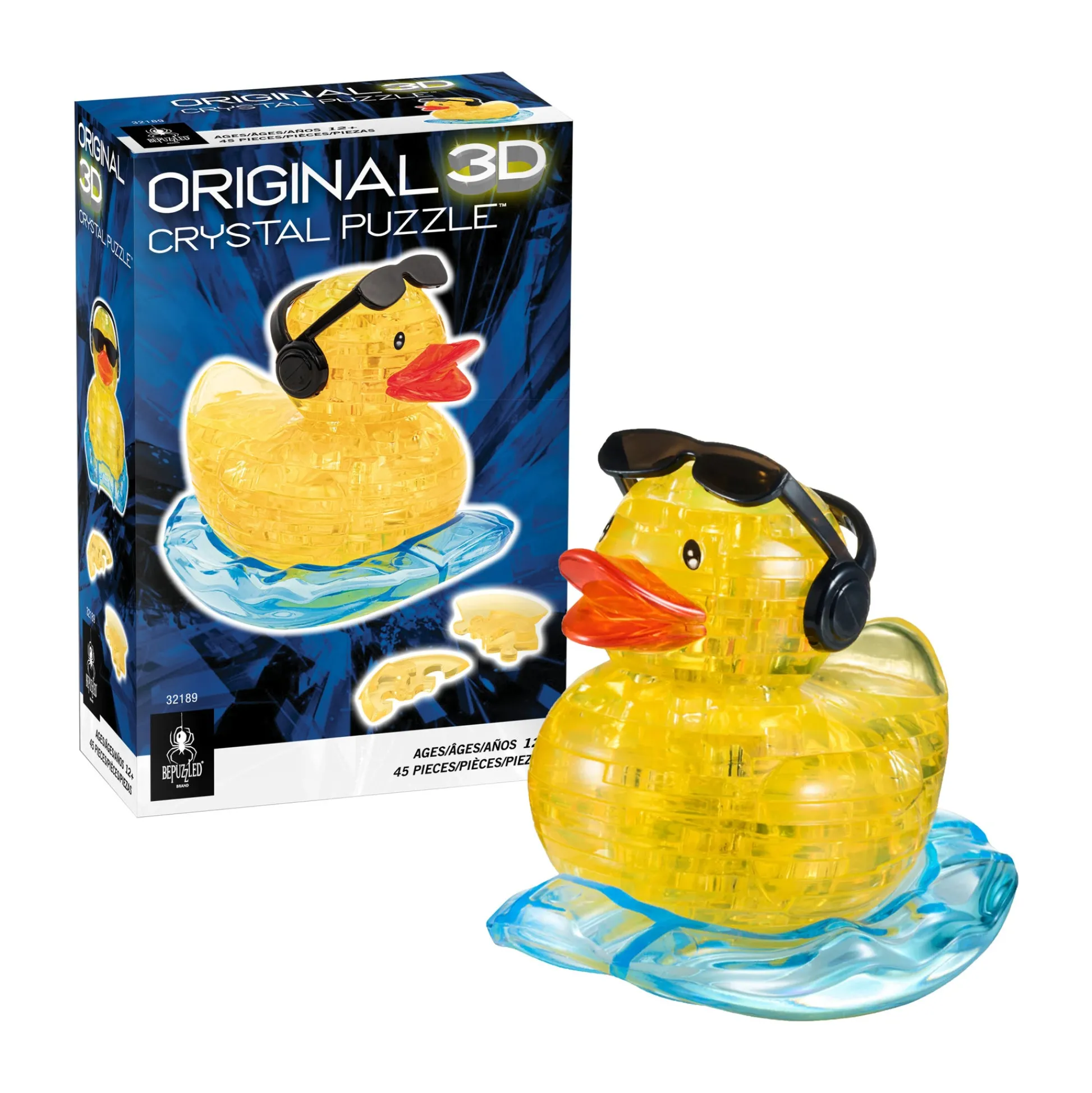 AreYouGame Rock'n Duck 3D Crystal Puzzle - Vibrant Yellow, 45 Pcs* Puzzles