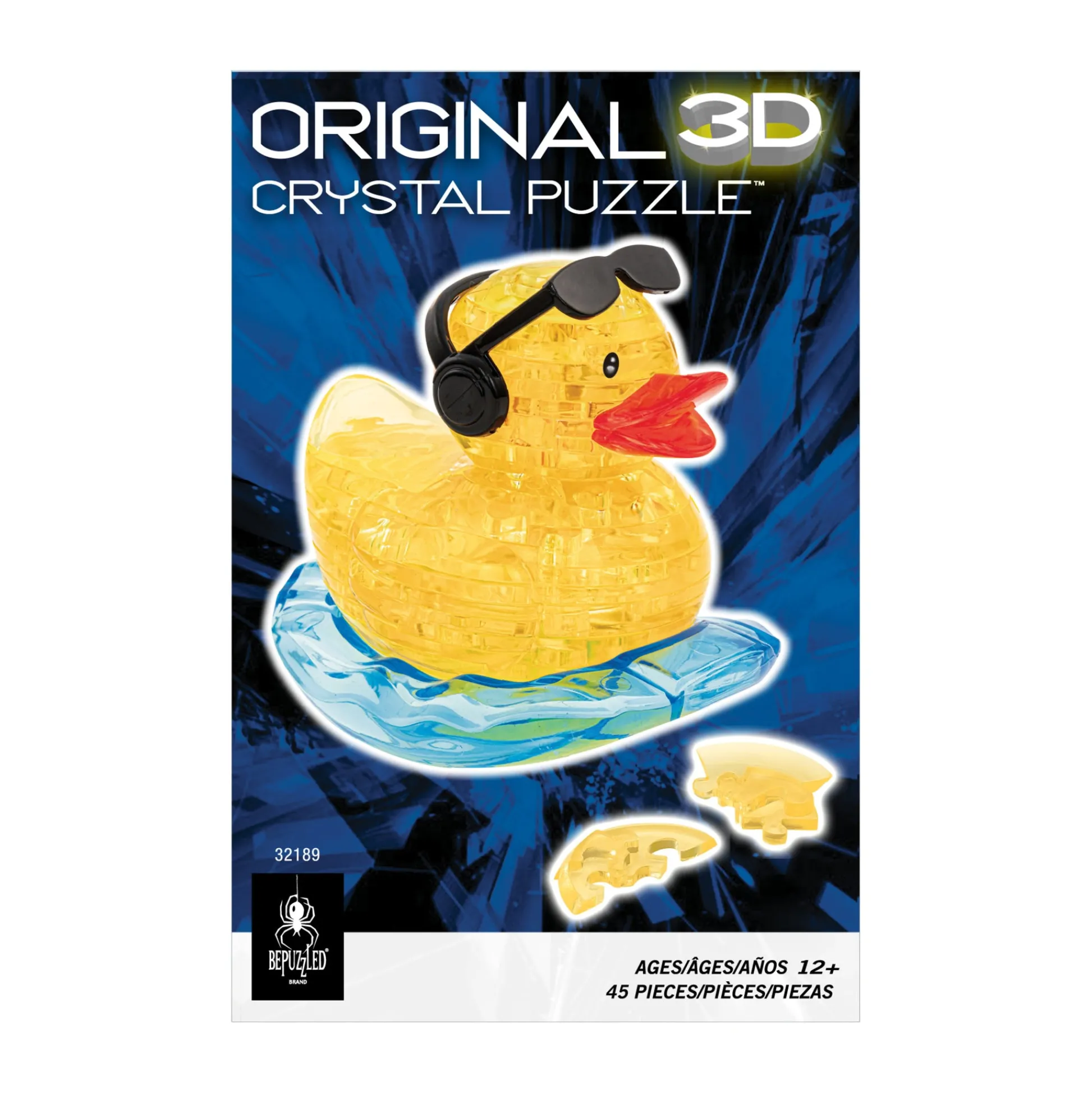 AreYouGame Rock'n Duck 3D Crystal Puzzle - Vibrant Yellow, 45 Pcs* Puzzles