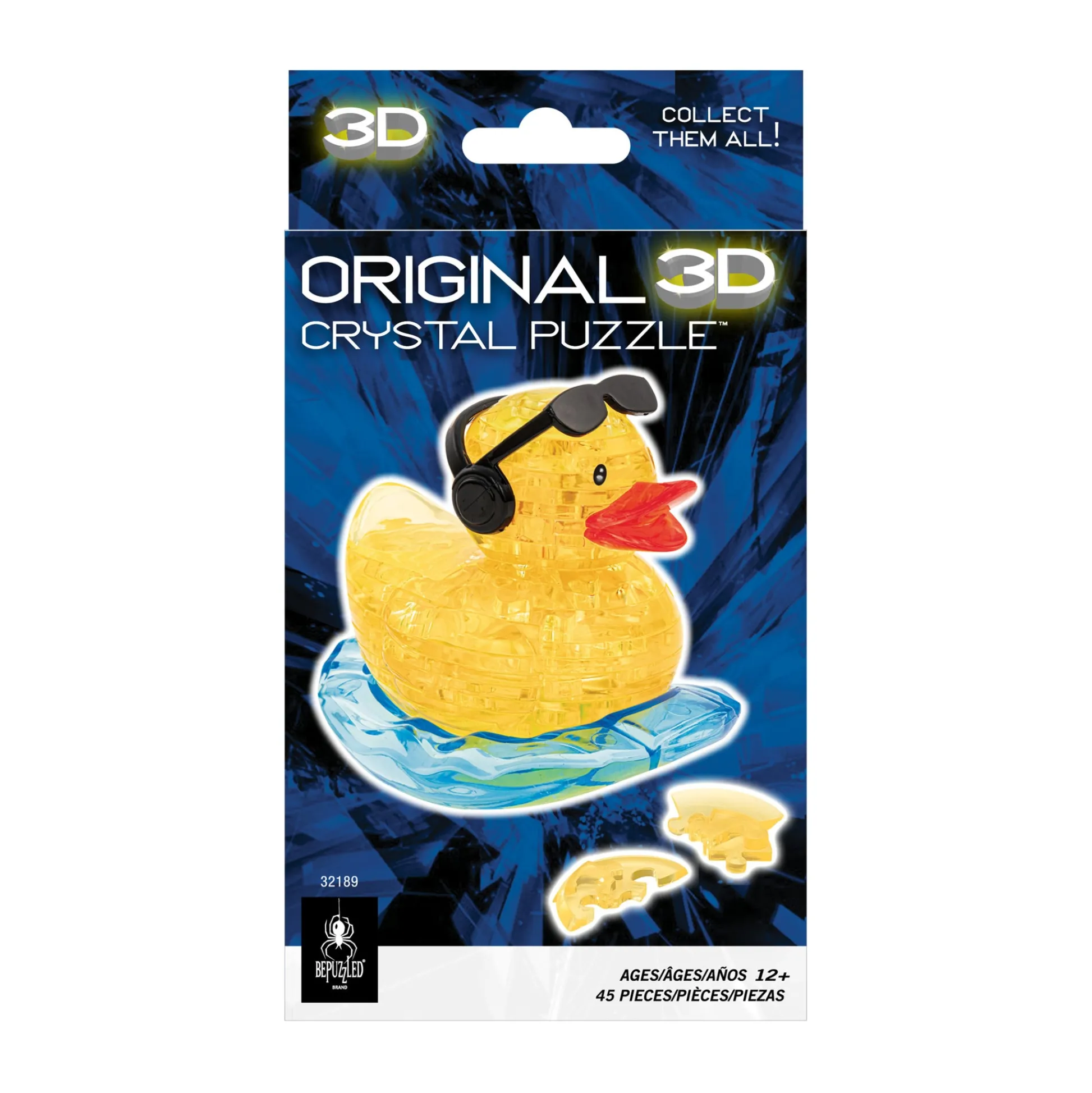 AreYouGame Rock'n Duck 3D Crystal Puzzle - Vibrant Yellow, 45 Pcs* Puzzles