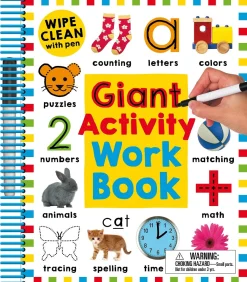 Readerlink Distribution Services Roger Priddy Giant Activity Workbook - Colorful Learning Fun with Wipe-Clean Pages*Kids Reading, Writing & Speech|Kids Books