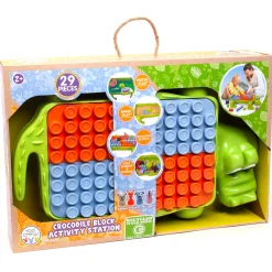 Flat River Group Roo Crew Crocodile Block Activity Station - Eco Wood, 29 Pieces, Ages 2+* Preschool Building Sets & Blocks|Preschool Education Toys & Activities