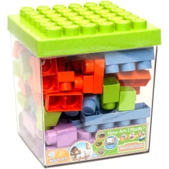Flat River Group Roo Crew Eco Wood 75-Piece Block Set - Assorted Lid Colors, Ages 2+* Wood & Jumbo Blocks