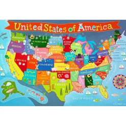 Educators Resource Round World Products USA Map Floor Puzzle for Kids - 48 pc* Puzzles