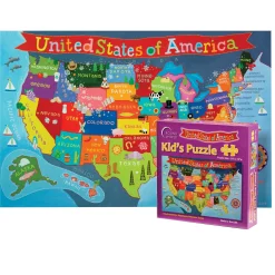 Educators Resource Round World Products USA Map Jigsaw Puzzle - 100 pc* Puzzles
