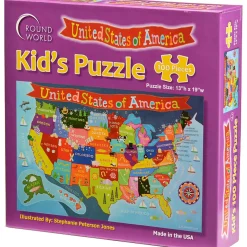 Educators Resource Round World Products USA Map Jigsaw Puzzle - 100 pc* Puzzles