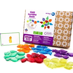 Educators Resource Roylco STEAM Light Learning Rocks - Translucent Color & Shape Play Kit* Art Toys