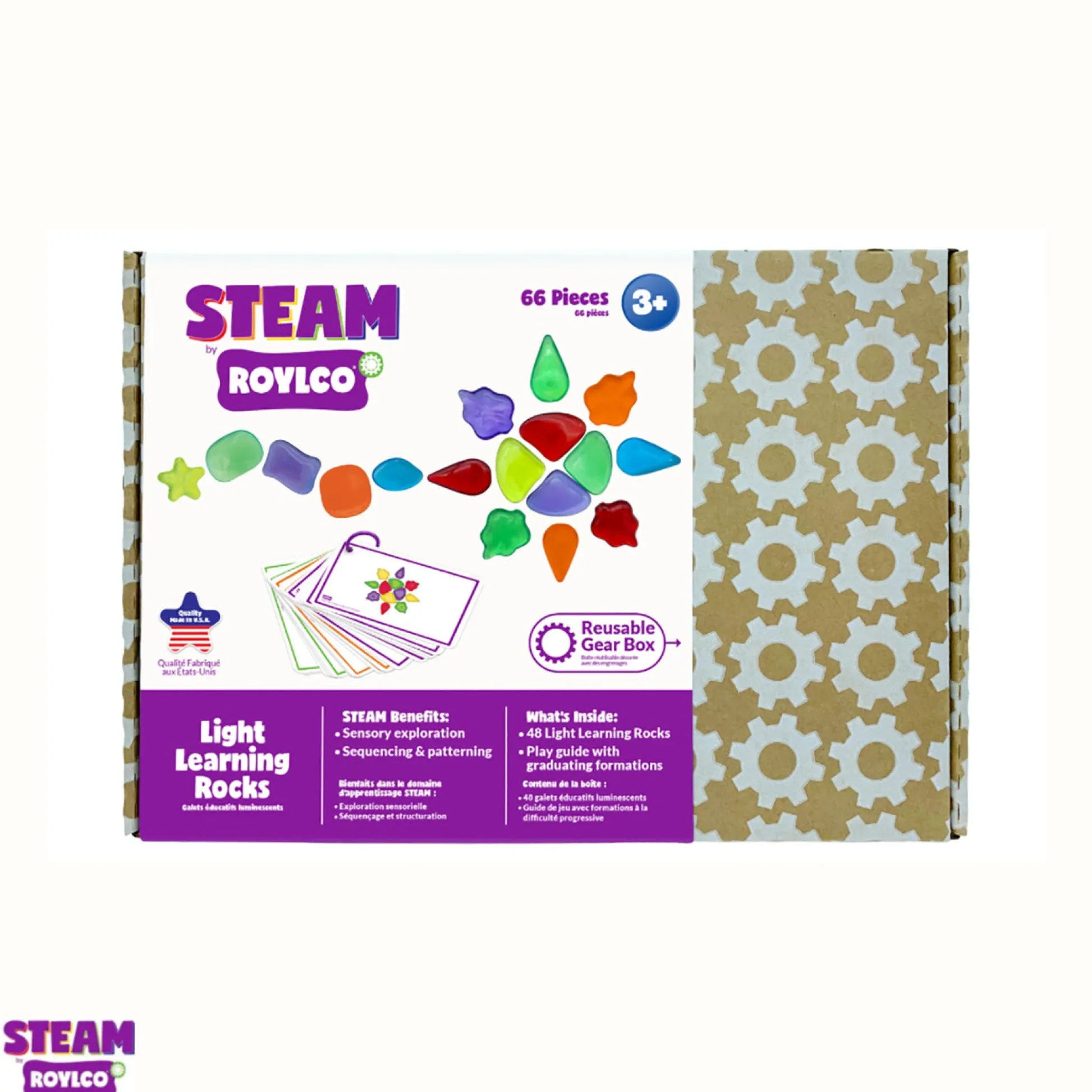 Educators Resource Roylco STEAM Light Learning Rocks - Translucent Color & Shape Play Kit* Art Toys
