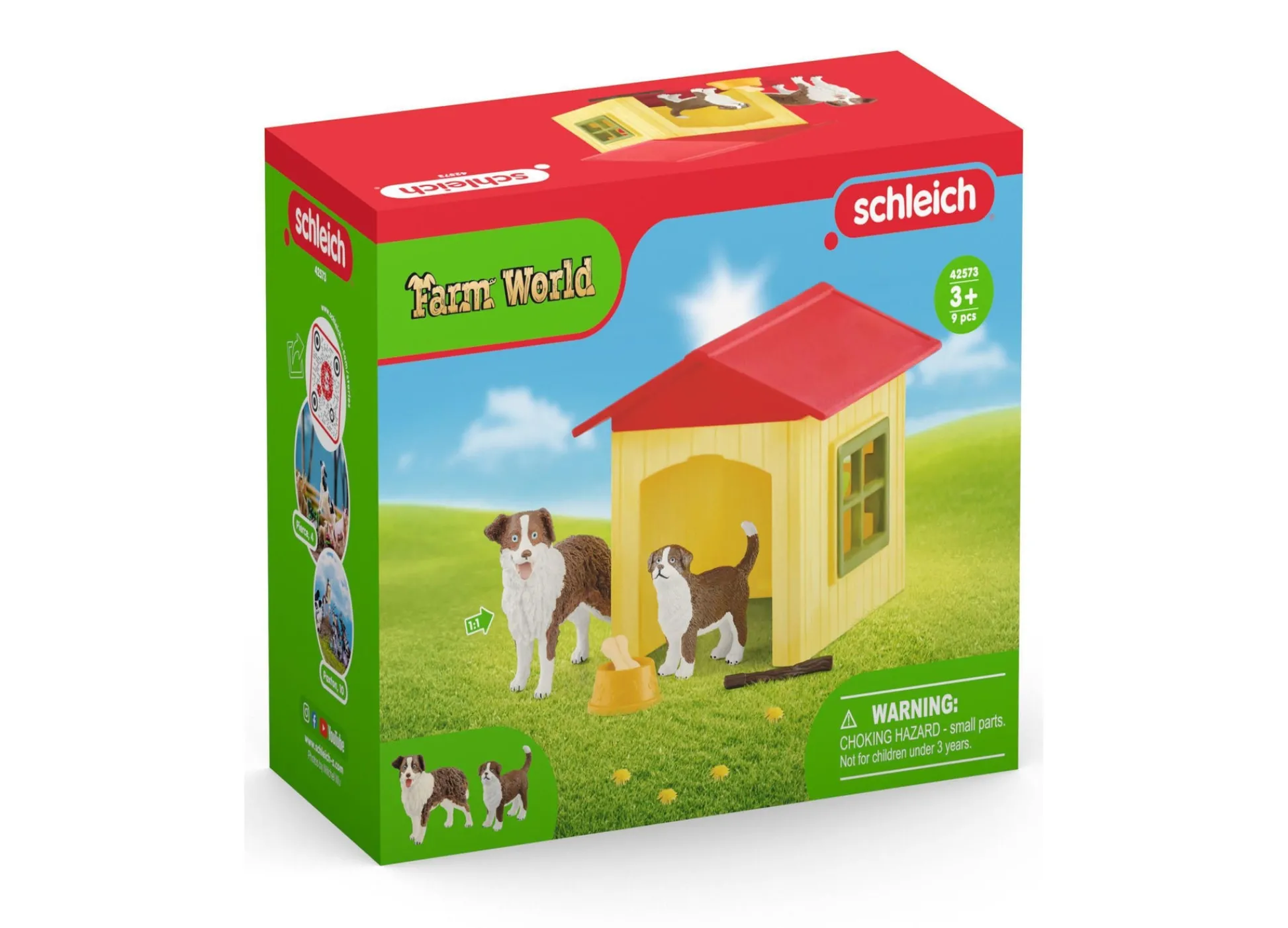 Flat River Group Schleich Farm World Australian Shepherd Dog House Playset, 9-Piece Set* Animal Figures|Social & Emotional Skills