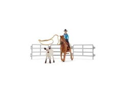 Flat River Group Schleich Farm World Cowgirl Team Roping Rodeo Playset* Animal Figures|Dress Up