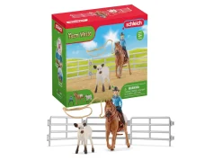 Flat River Group Schleich Farm World Cowgirl Team Roping Rodeo Playset* Animal Figures|Dress Up