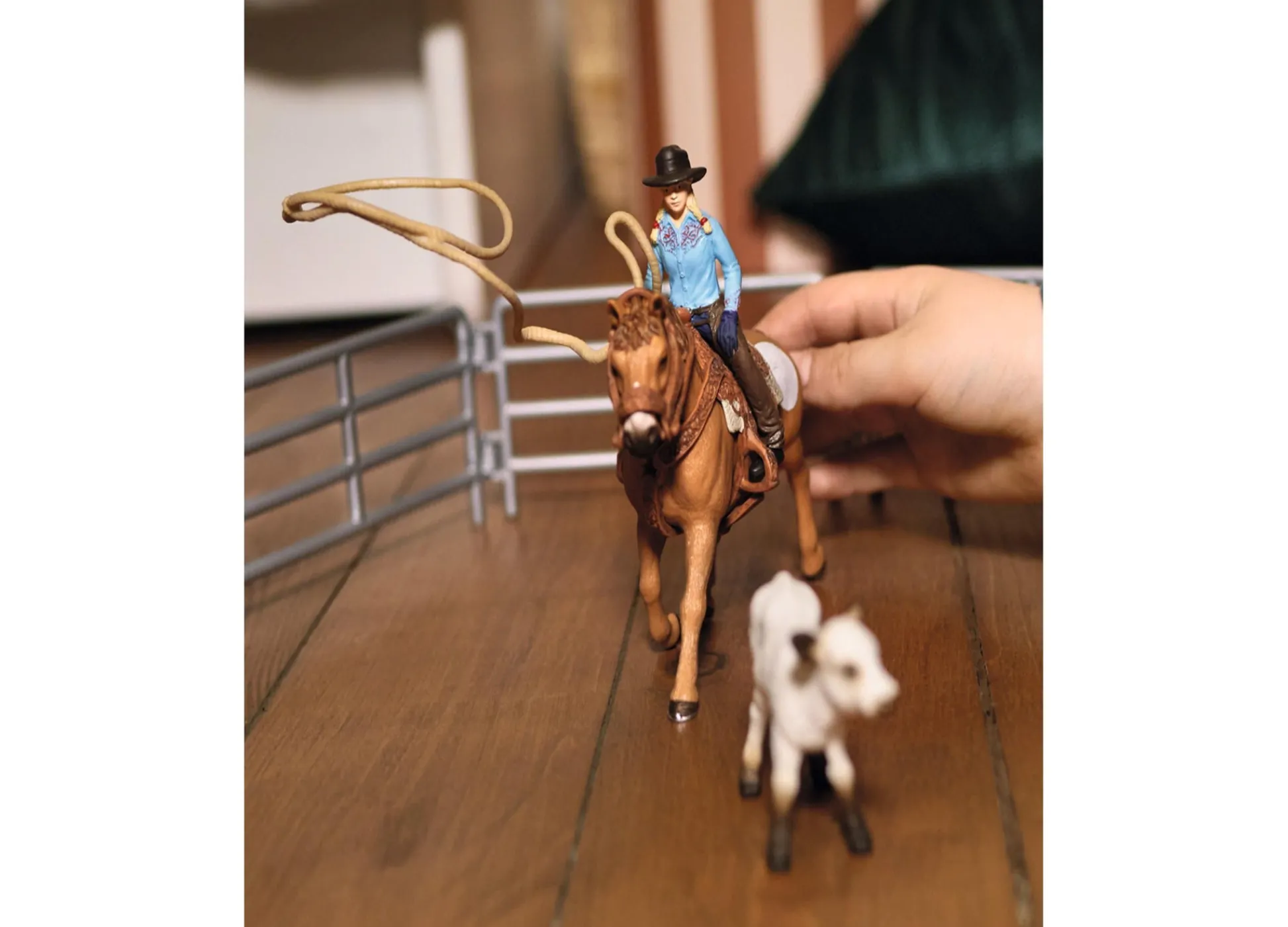Flat River Group Schleich Farm World Cowgirl Team Roping Rodeo Playset* Animal Figures|Dress Up