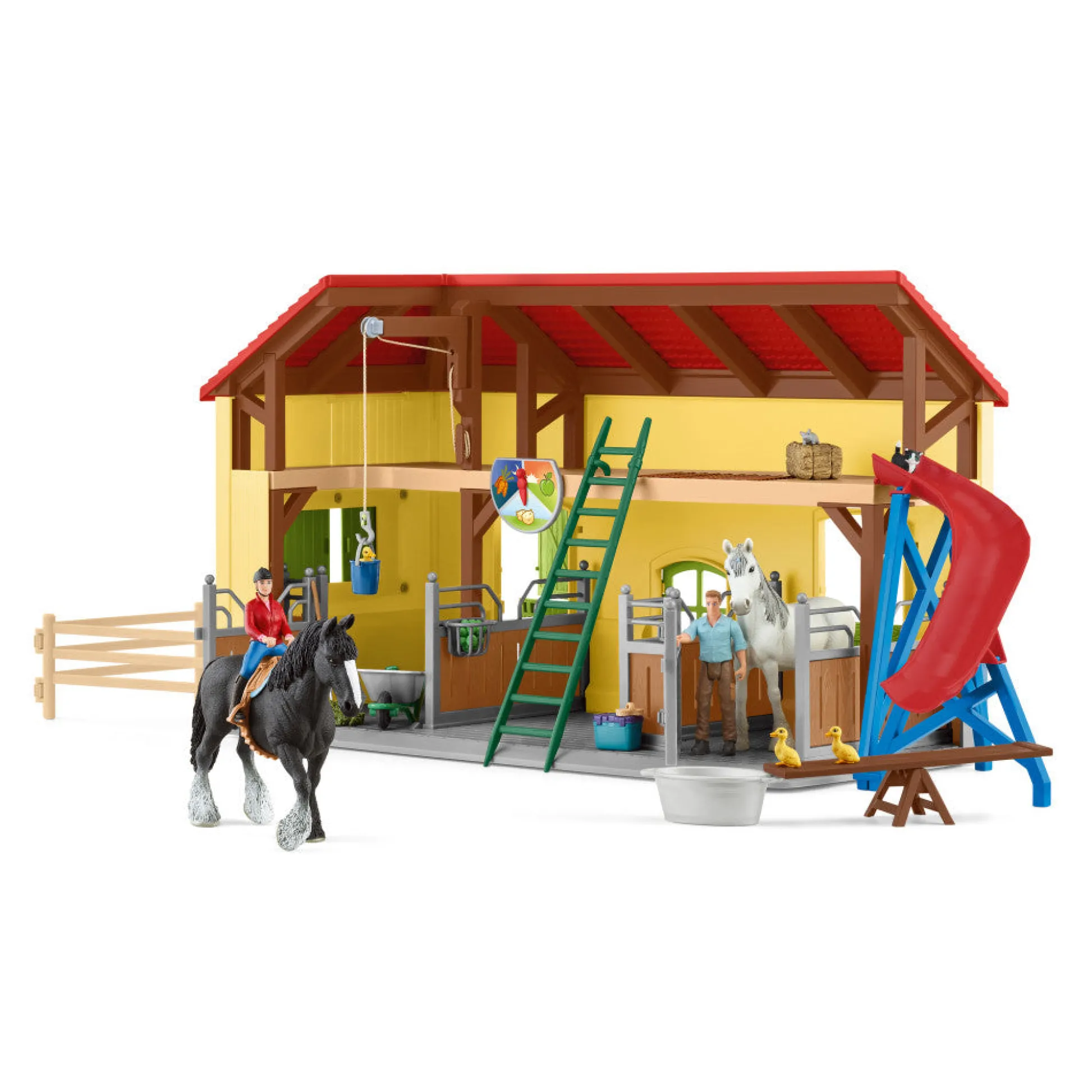 Flat River Group Schleich Farm World Horse Stable Playset - 31 Pieces, Pretend Play for Kids Ages 3+* Animal Figures|Stuffed Animals & Plush Toys