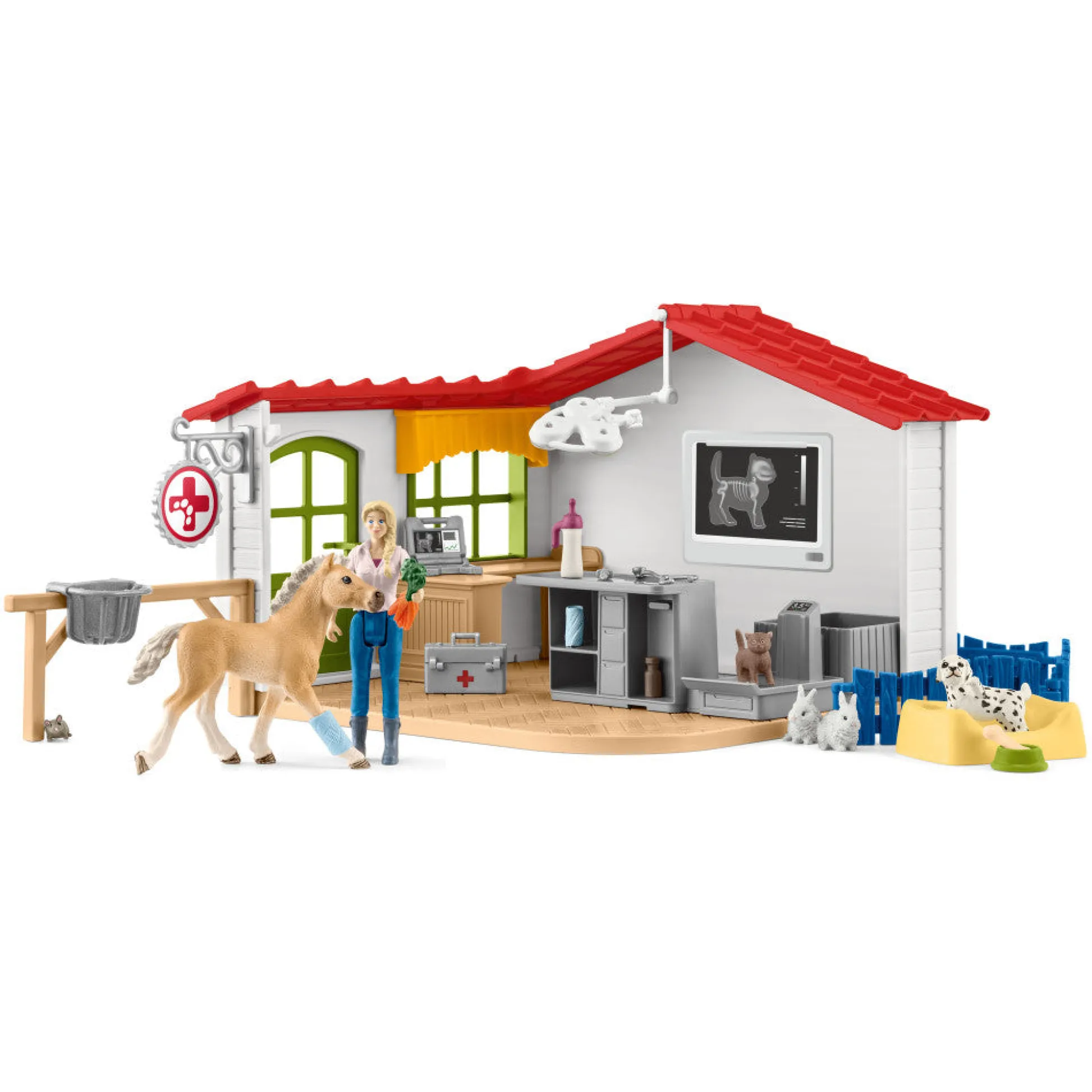 Flat River Group Schleich Farm World Veterinarian Practice with Pets - 43pc Playset* Animal Figures|Dress Up