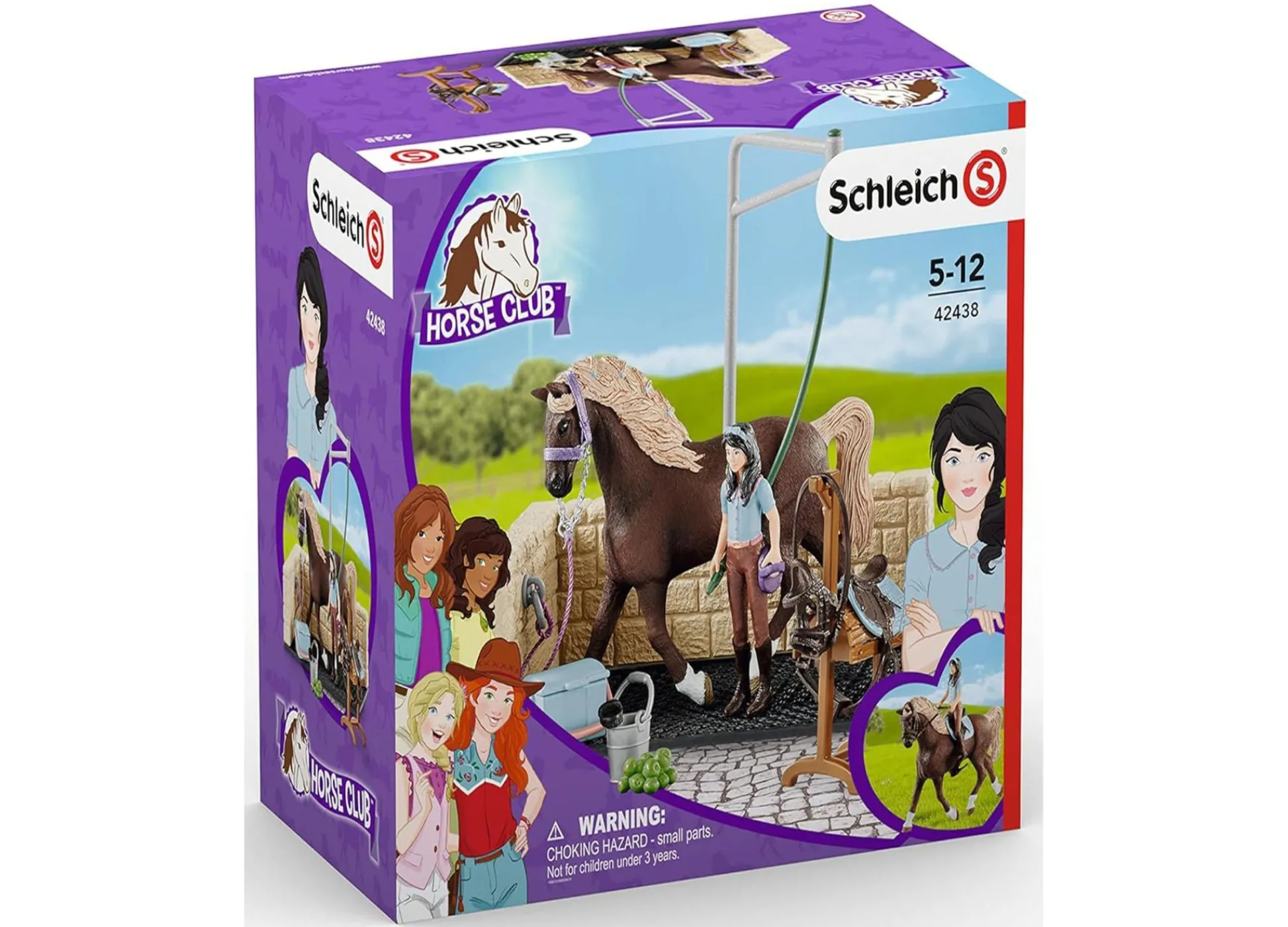 Flat River Group Schleich Horse Club Emily & Luna Horse Washing Station Playset, 19 Pieces* Animal Figures|Dress Up