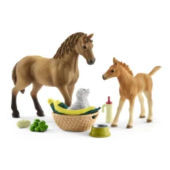 Flat River Group Schleich Horse Club: Sarah's Baby Animal Care 9-Piece Playset for Kids Age 5+* Animal Figures|Dress Up
