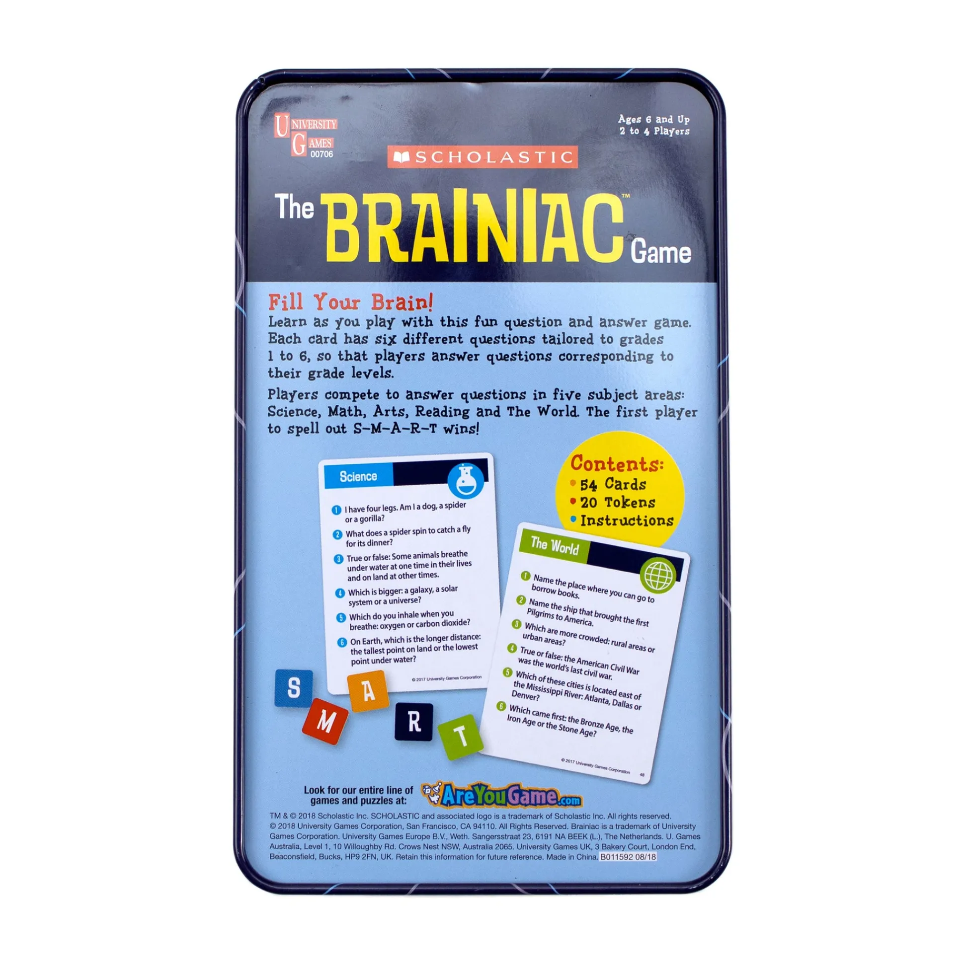 AreYouGame Scholastic Brainiac Game Tin - Interactive Trivia Challenge* Role-Playing Games|Board Games