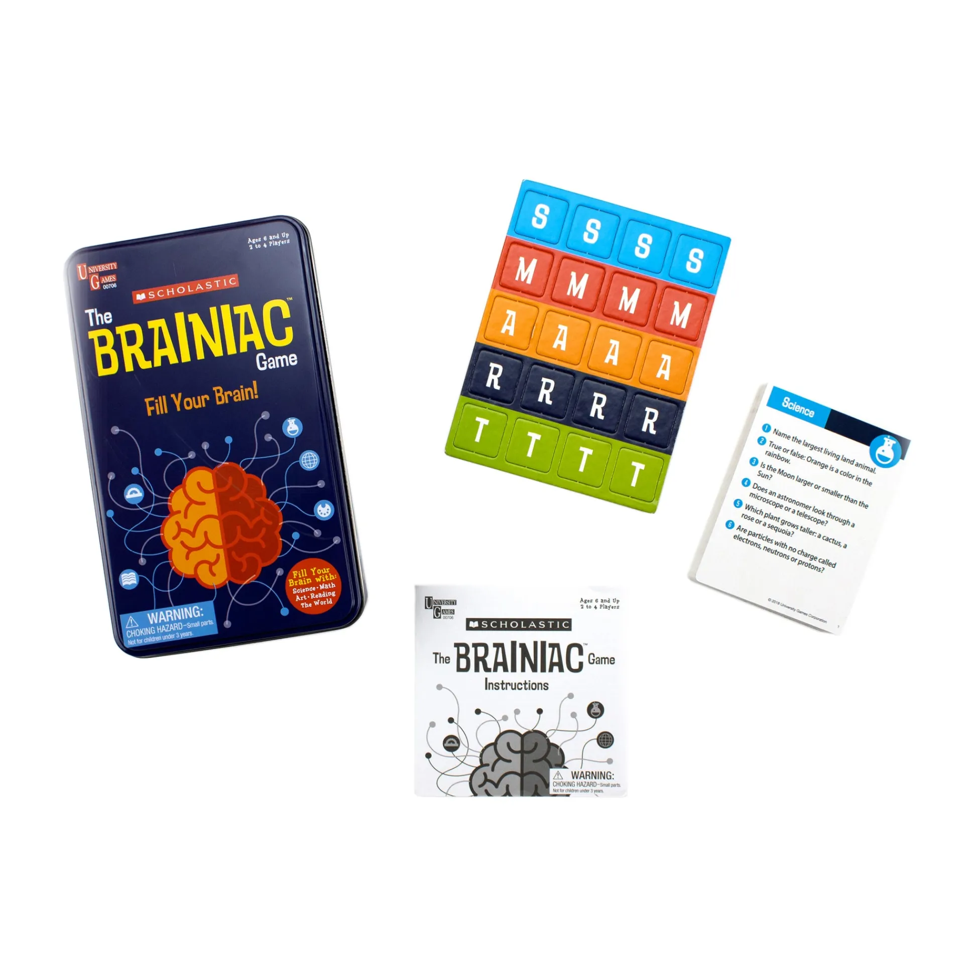 AreYouGame Scholastic Brainiac Game Tin - Interactive Trivia Challenge* Role-Playing Games|Board Games
