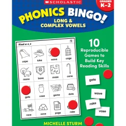 Educators Resource Scholastic Phonics Bingo for Kids - Long & Complex Vowels* Preschool Education Toys & Activities