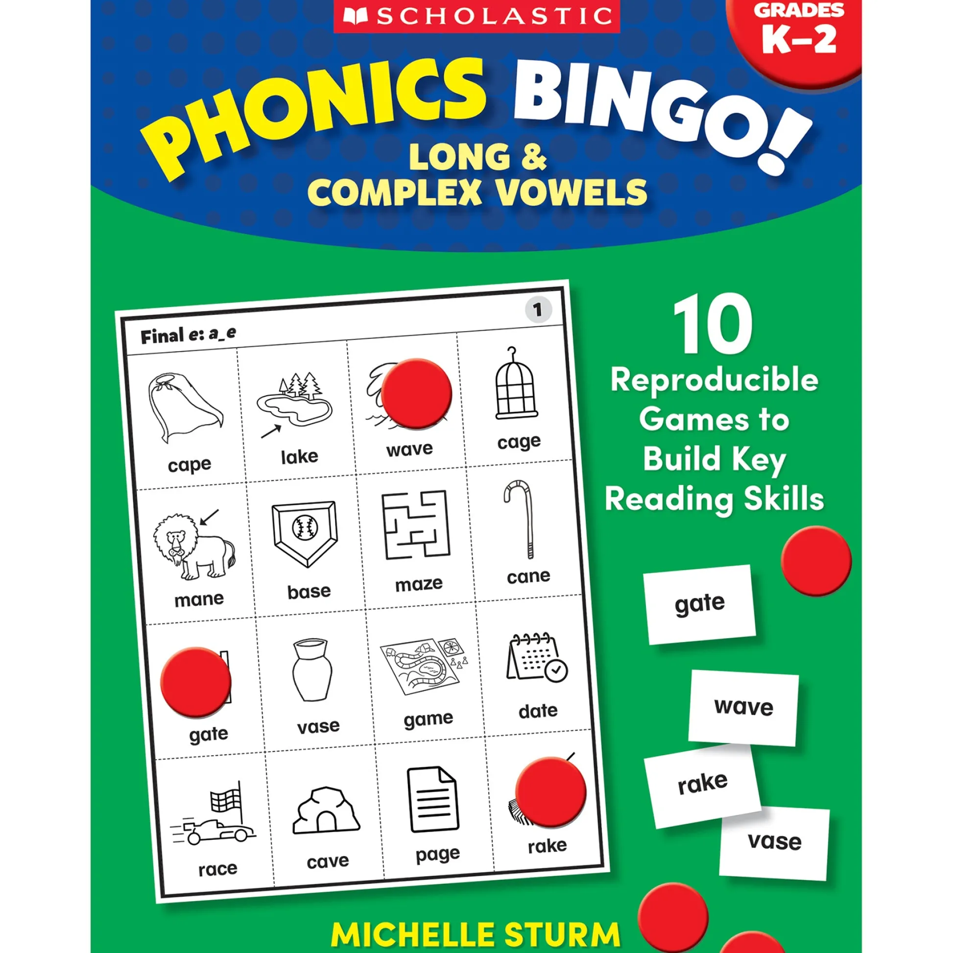 Educators Resource Scholastic Phonics Bingo for Kids - Long & Complex Vowels* Preschool Education Toys & Activities