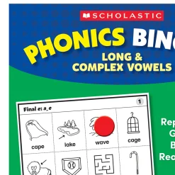 Educators Resource Scholastic Phonics Bingo for Kids - Long & Complex Vowels* Preschool Education Toys & Activities