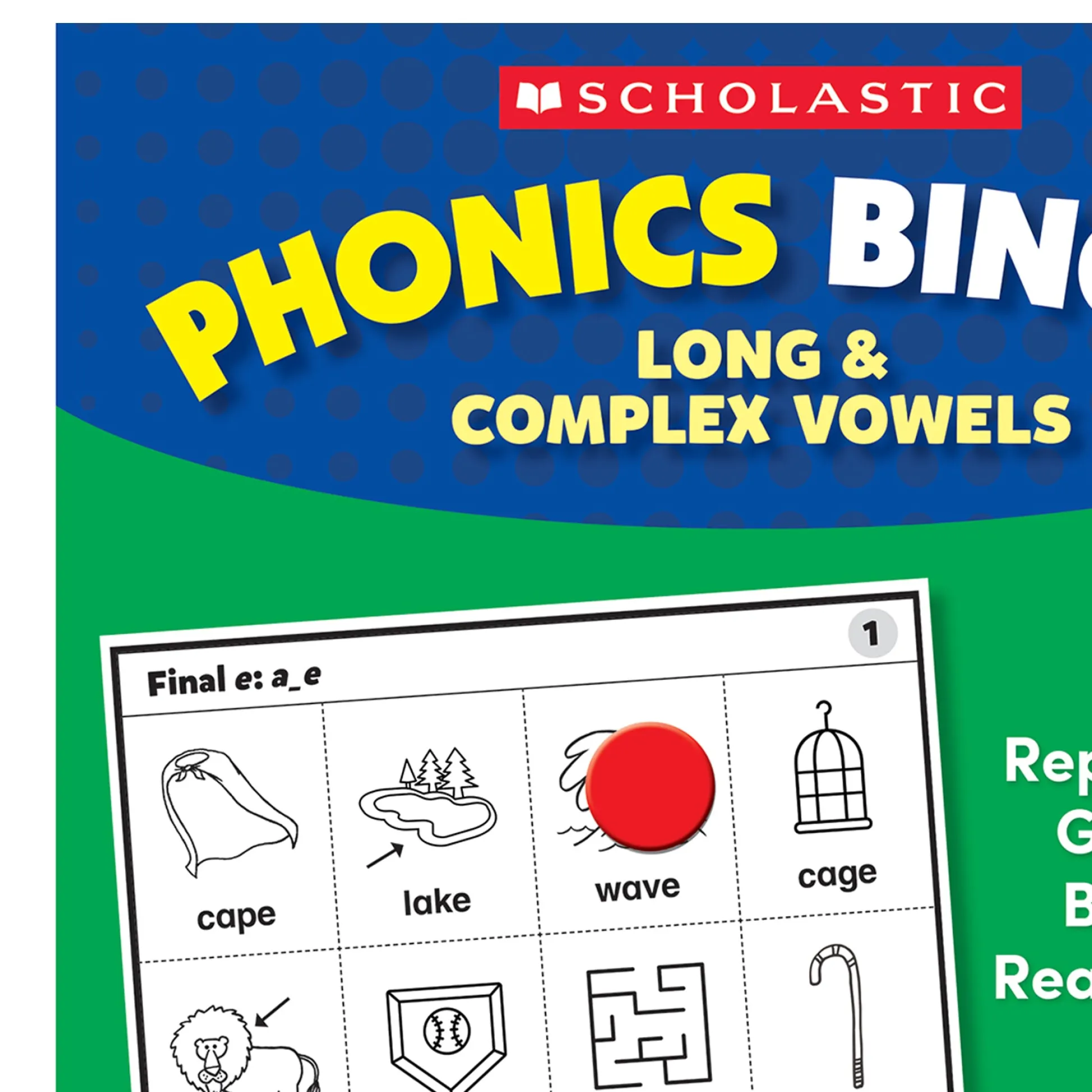 Educators Resource Scholastic Phonics Bingo for Kids - Long & Complex Vowels* Preschool Education Toys & Activities