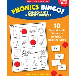 Educators Resource Scholastic Phonics Bingo Game - Consonants & Short Vowels* Preschool Education Toys & Activities