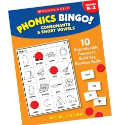 Educators Resource Scholastic Phonics Bingo Game - Consonants & Short Vowels* Preschool Education Toys & Activities