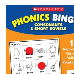 Educators Resource Scholastic Phonics Bingo Game - Consonants & Short Vowels* Preschool Education Toys & Activities