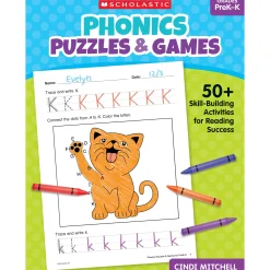 Educators Resource Scholastic Phonics Puzzles & Games - PreK-K Activity Book* Puzzles|Coloring Books & Activity Books