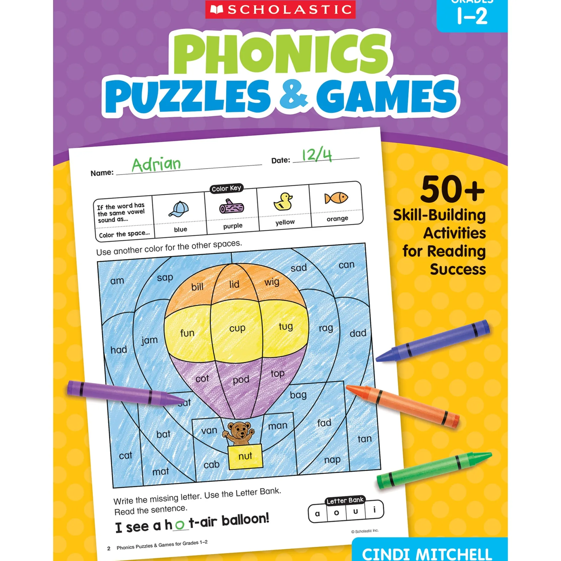Educators Resource Scholastic Phonics Puzzles & Games - Activity Book Grades 1-2* Puzzles|Coloring Books & Activity Books