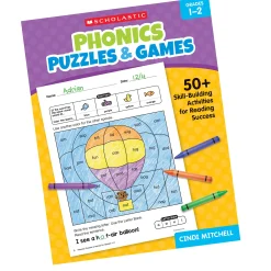 Educators Resource Scholastic Phonics Puzzles & Games - Activity Book Grades 1-2* Puzzles|Coloring Books & Activity Books