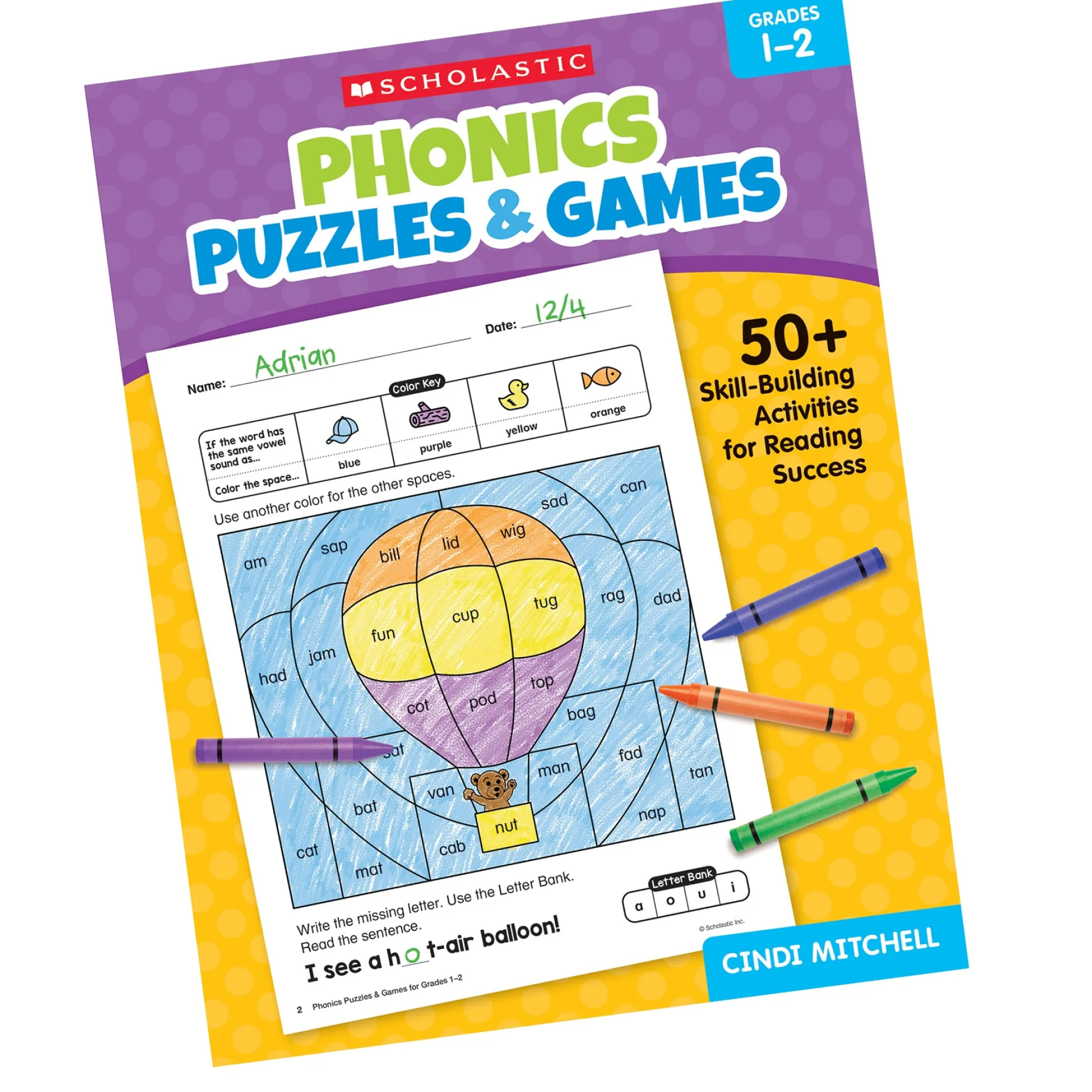 Educators Resource Scholastic Phonics Puzzles & Games - Activity Book Grades 1-2* Puzzles|Coloring Books & Activity Books