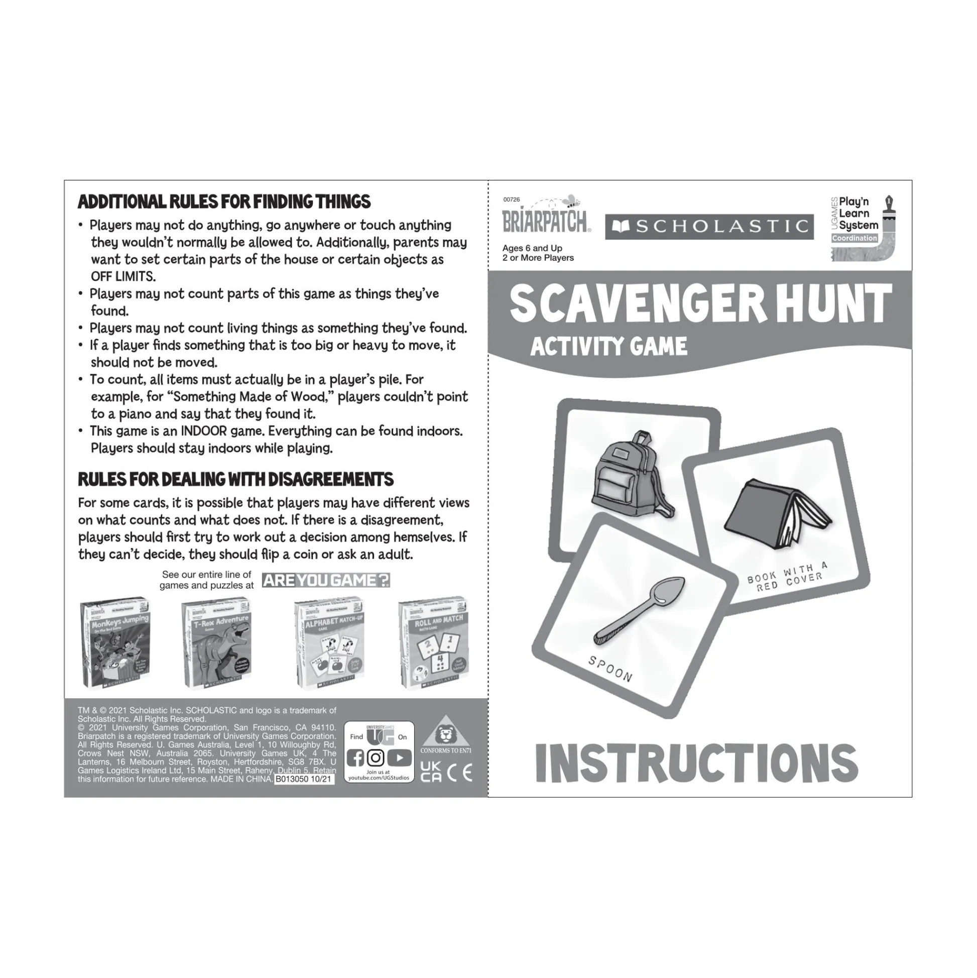 AreYouGame Scholastic Scavenger Hunt Indoor Family Game by Briarpatch* Family & Entertainments Games