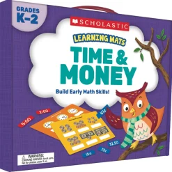 Educators Resource Scholastic Time & Money Learning Mats - Vibrant Educational Game for Grades K-2* Math Toys|Math, Counting & Time