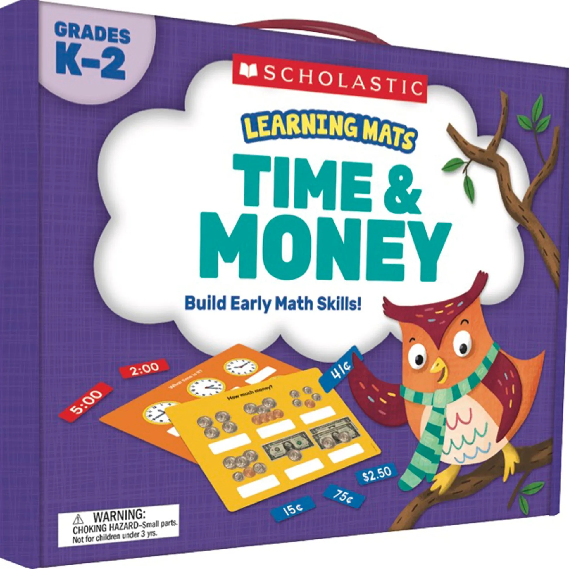 Educators Resource Scholastic Time & Money Learning Mats - Vibrant Educational Game for Grades K-2* Math Toys|Math, Counting & Time