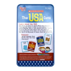AreYouGame Scholastic USA Geography Showdown - Educational Card Game in a Tin* Card Games