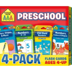 Educators Resource School Zone Preschool Learning Flash Cards - 4-Pack Educational Set* Preschool Education Toys & Activities