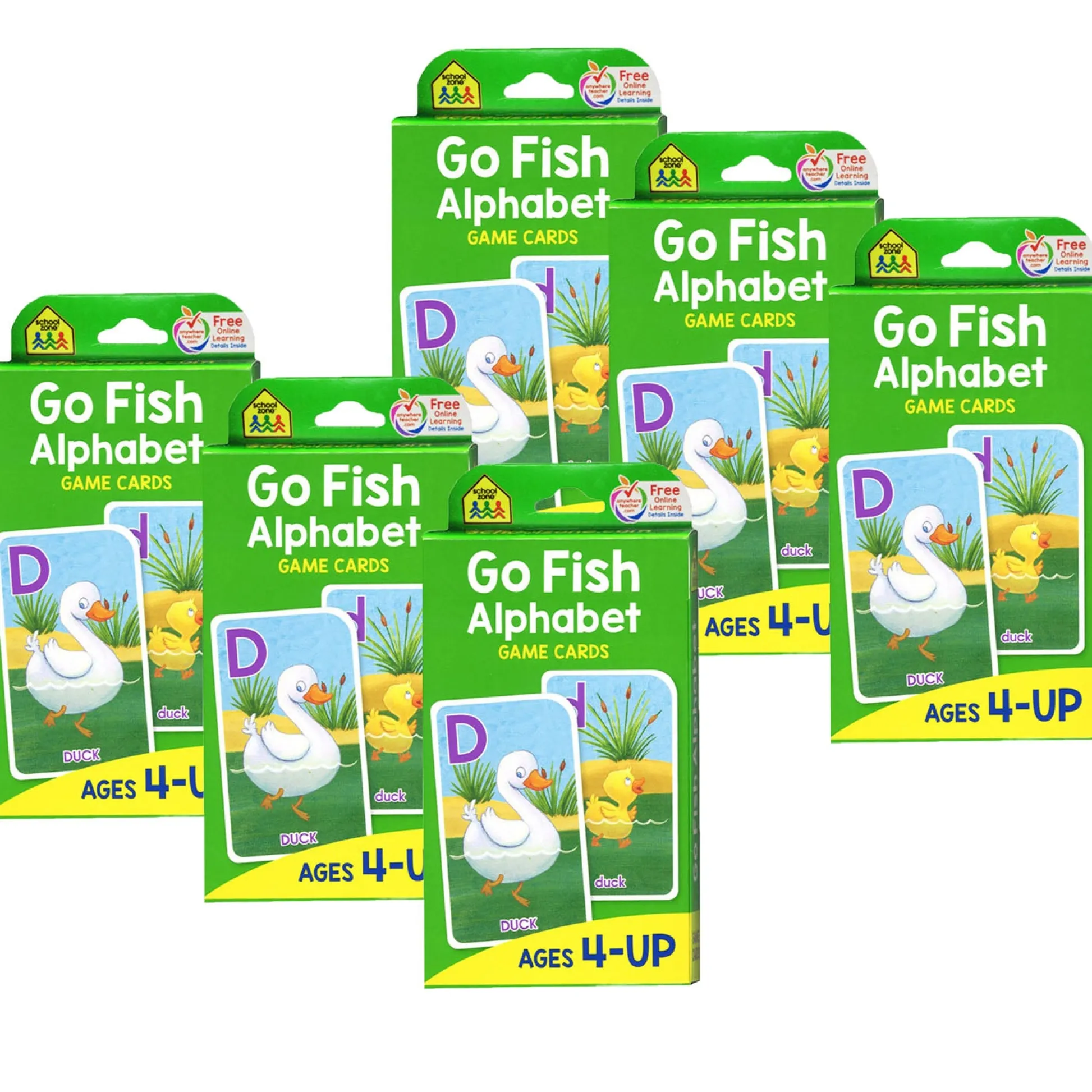Educators Resource School Zone Publishing Go Fish Alphabet Game Cards - Animal Pairs Edition* Card Games