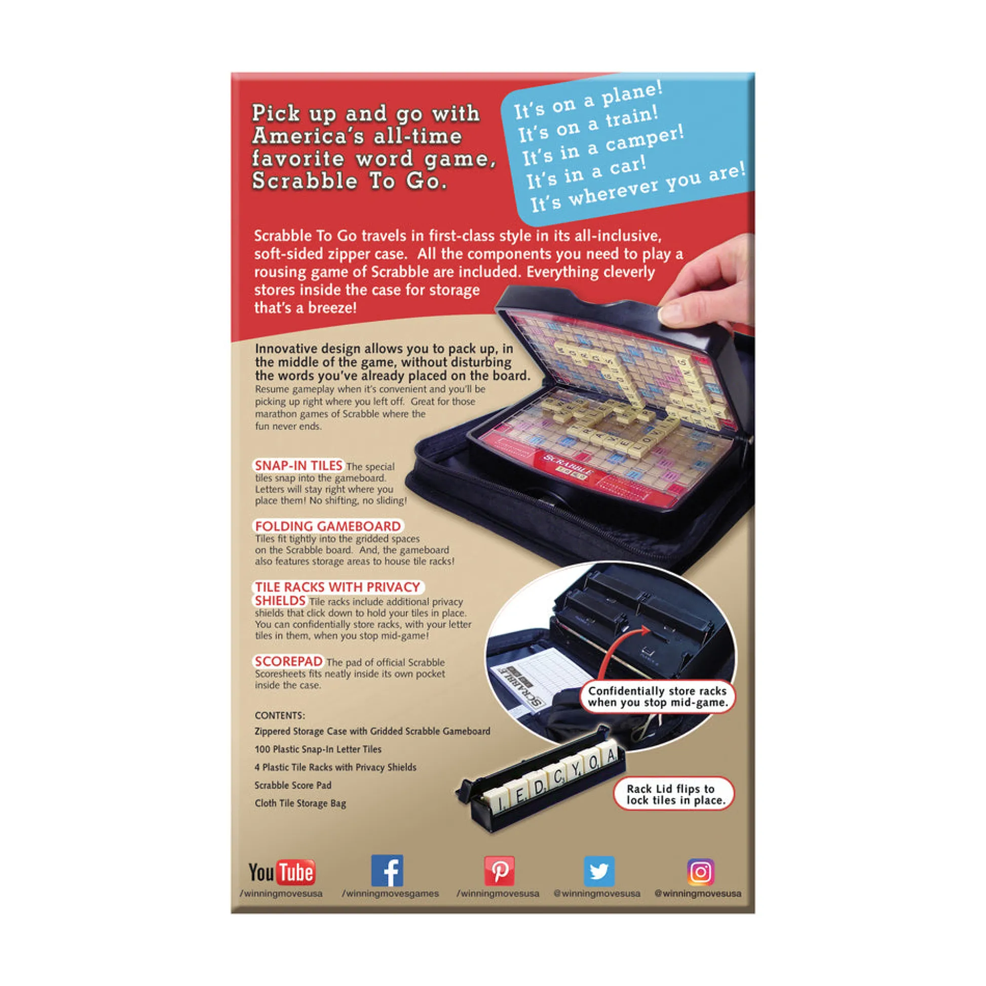 AreYouGame Scrabble To Go Portable Edition Board Game* Reading, Writing & Speech|Board Games