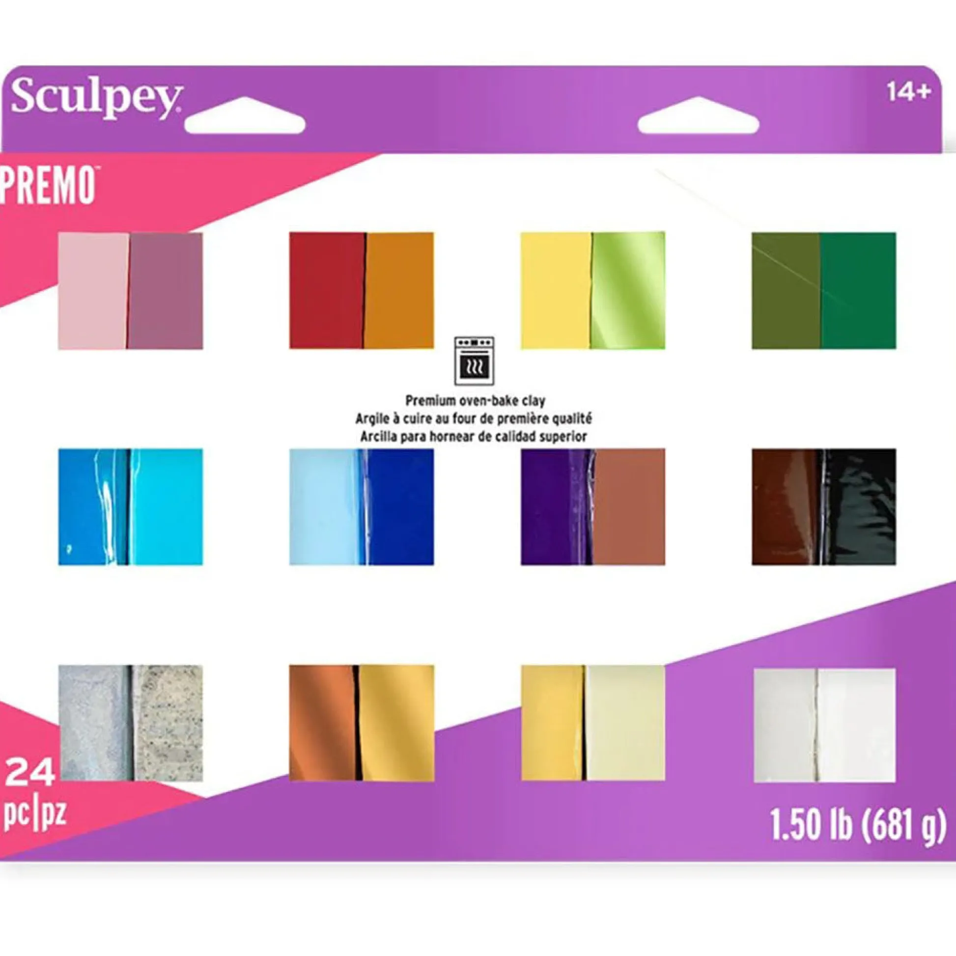 Flat River Group Sculpey Premo Polymer Clay Multipack - 24 Color Assortment, Oven Bake* Clay, Dough & Sand Art