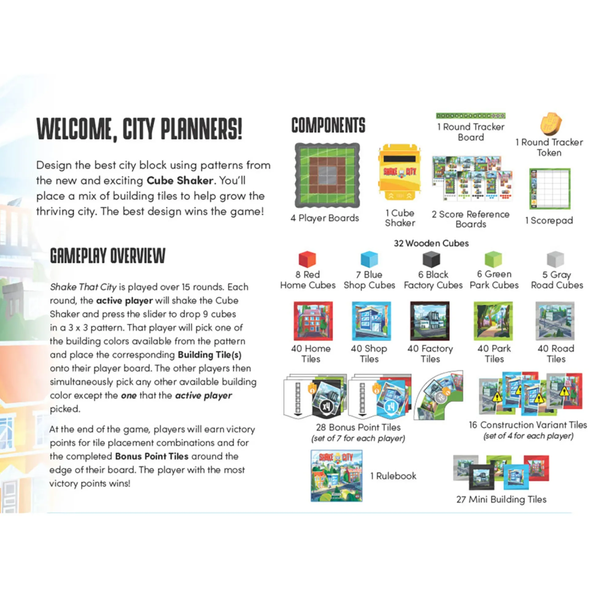 Flat River Group Shake That City Strategy Board Game - Urban Planning Dexterity Challenge* Board Games|Role-Playing Games