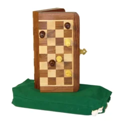 AreYouGame Sheesham & Maple Magnetic Folding Travel Chess Set, 7"x3.5"* Board Games|Role-Playing Games