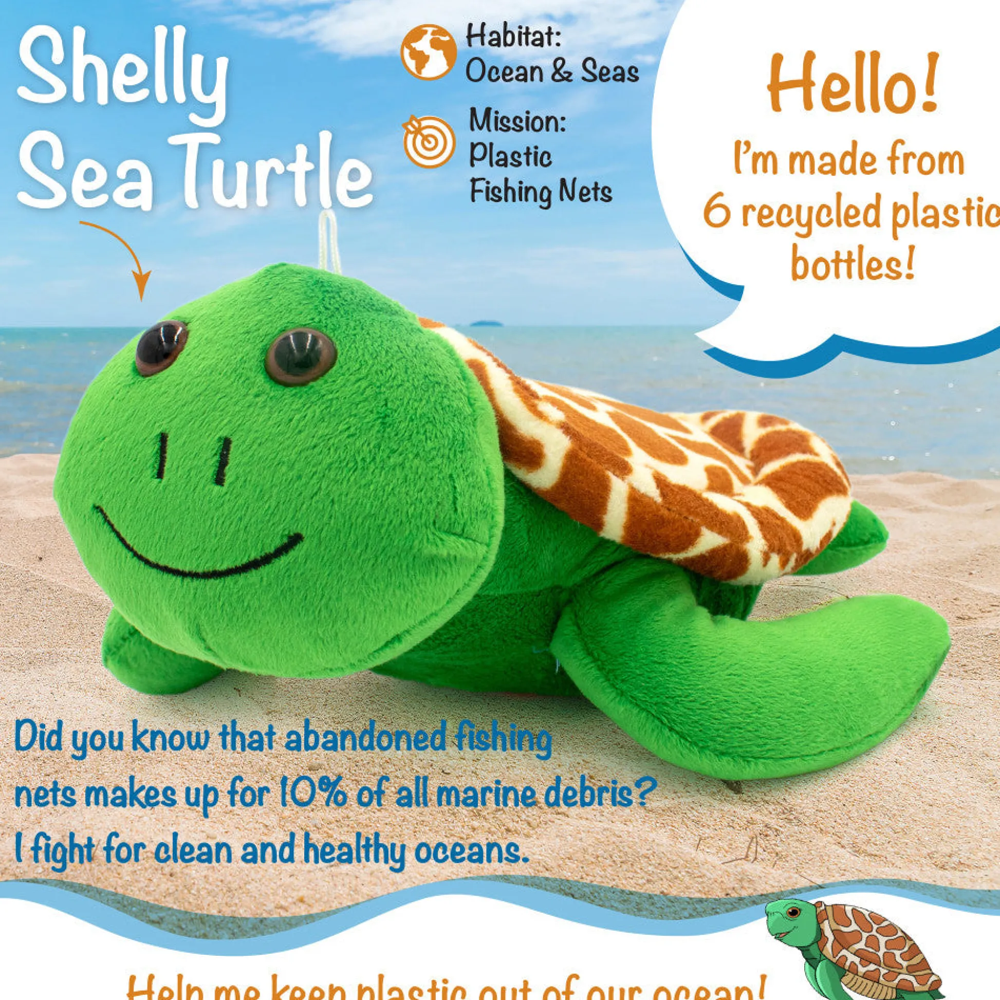 Flat River Group Shore Buddies Shelly the Sea Turtle 12 inch Interactive Plush Toy* Stuffed Animals|Stuffed Animals & Plush Toys
