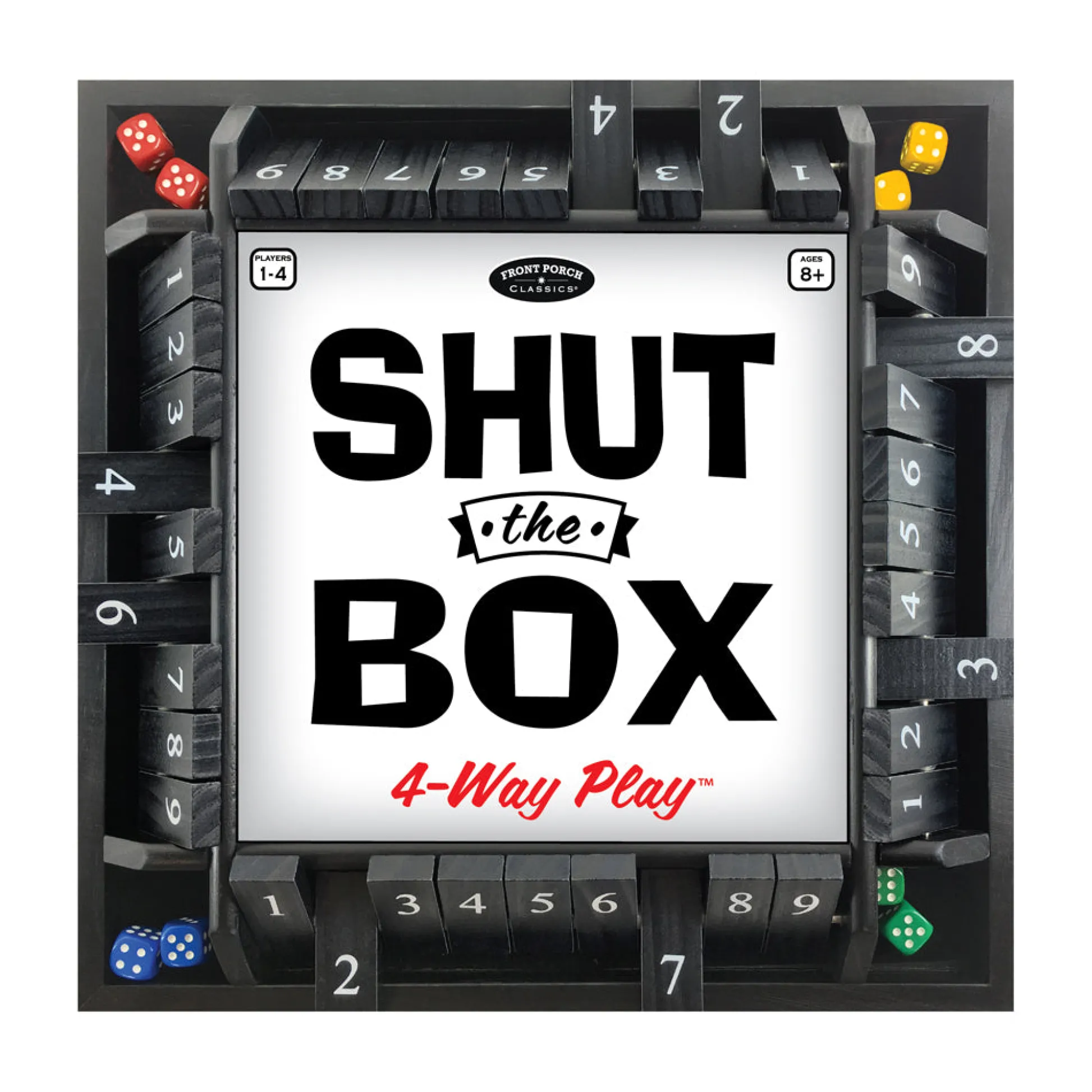 AreYouGame Shut the Box 4-Way Play Classic Wooden Board Game* Board Games|Role-Playing Games