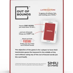 Flat River Group Simpli Gaming Out of Bounds: Latin Culture Card Game, Ages 13+* Card Games