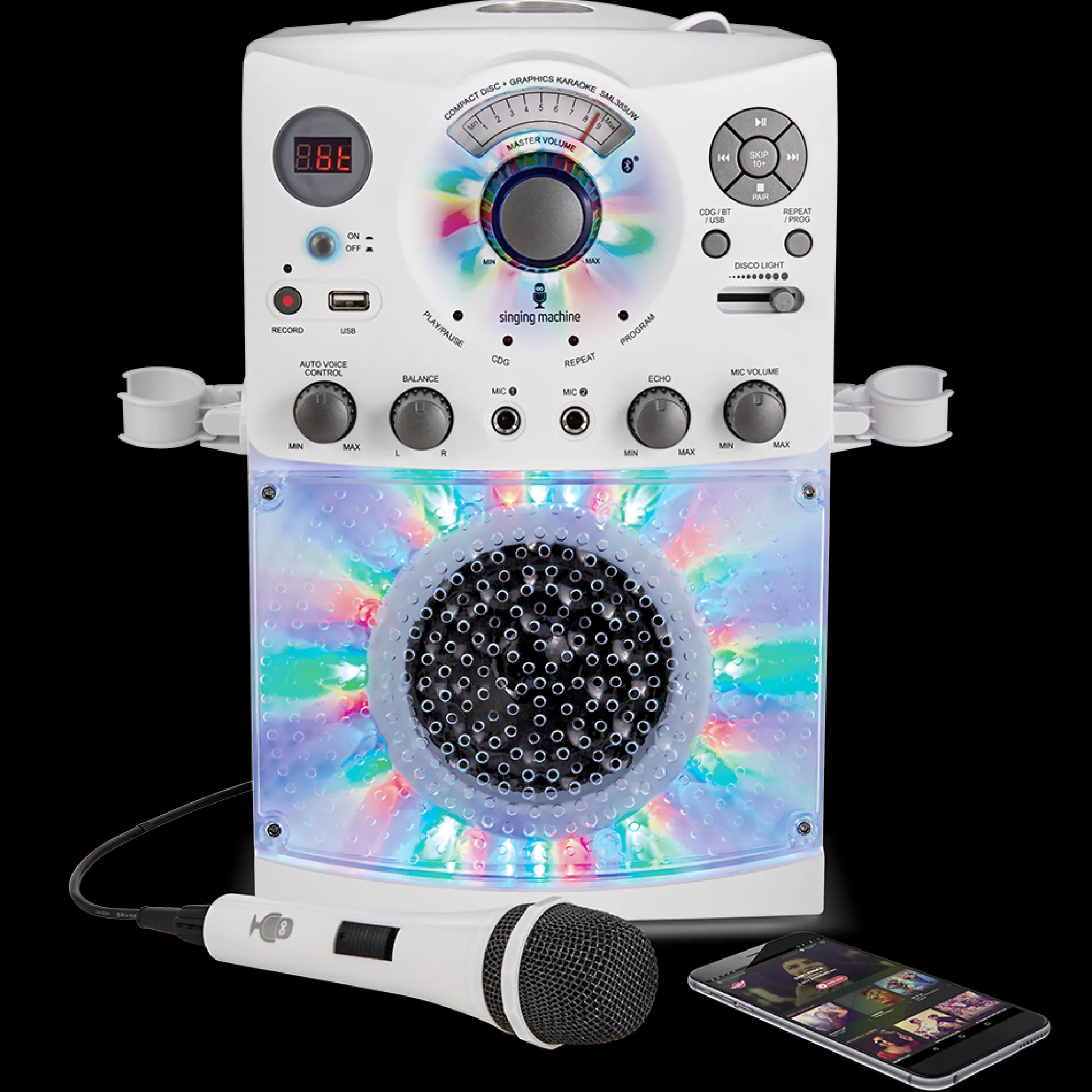Singing Machine Portable Bluetooth Karaoke Machine with Wired Microphone and LED Disco Lights* Karaoke Machines & Accessories|Electronics
